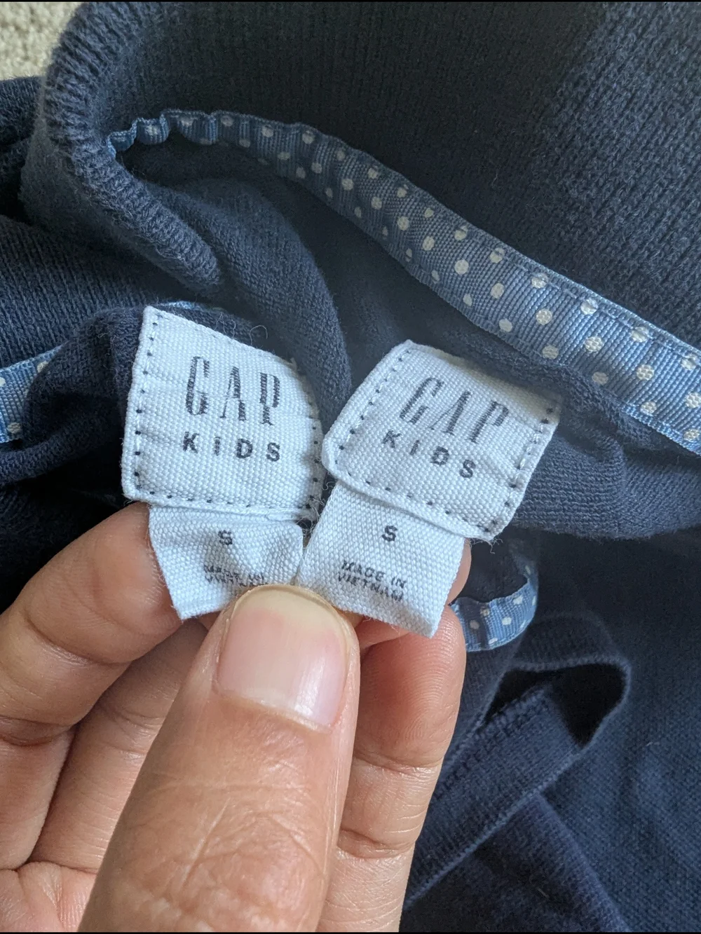 Lot Of 2 GAP Kids Polo Shirt Navy Blue S Cotton Pique School Uniform Long Sleeve
